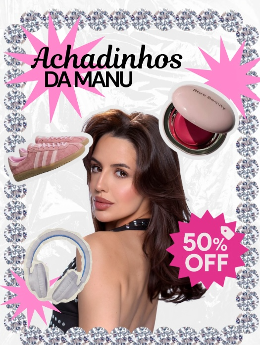 Arte Achadinhos da Manu com foto da Manu
